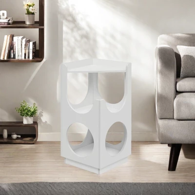 FURNIinspire Pet Beds Pet Furniture, Hollow Design Multifunctional Double Layer Cat Station, Cat Bed Cat House Cat Nest, White, 18.78"*18.78"*27.56" 3 FURNIinspire Pet Beds Pet Furniture, Hollow Design Multifunctional Double Layer Cat Station, Cat Bed Cat House Cat Nest, White, 18.78"*18.78"*27.56" - Image 3