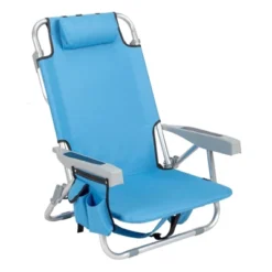 FURNIinspire Outdoor Portable Chair Adjustable Back Lightweight Design For Beach And Picnic, Blue, 24.8"*25.6"*32.28" -Home Decor GUEST 6dfe4ded d66d 4d98 a0b0 99c9f9f26518
