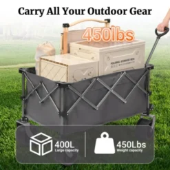 FURNIinspire Outdoor Serving Carts Folding Wagon Cart Beach Wagon 450lb Heavy Duty Foldable Wagon For Camping Sports, Gray, 36.22"*22.05"*39.37" 7 FURNIinspire Outdoor Serving Carts Folding Wagon Cart Beach Wagon 450lb Heavy Duty Foldable Wagon For Camping Sports, Gray, 36.22"*22.05"*39.37" -Home Decor GUEST 6e9e1cd7 73e3 4b55 b56c 8e18d33db777