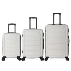 FURNIinspire Bag And Luggage Sets Hard Shell 3 Piece Suitcase Set, Travel Luggage Business Suitcases With Wheels, White, 19.88"*10.63"*29.92" -Home Decor GUEST 6eb717c2 a506 4519 92a1 aa9f9e89d1de