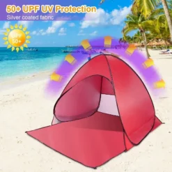 FURNIinspire Camping Tents Pop Up Beach Tent Sun Shade Shelter For Outdoor Beach Camping, Waterproof Tent Canopy, Red, 64.96"*59.06"*43.3" -Home Decor GUEST 6fa2fe7b 5f40 4ded b8e3 74e8d1d64c78