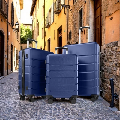 FURNIinspire Bag And Luggage Sets 20/24/28 Inch Luggage Set 3pcs Hard Shell Rolling Suitcase Set Expandable Travel Luggage With Spinner Wheels, Blue 3 FURNIinspire Bag And Luggage Sets 20/24/28 Inch Luggage Set 3pcs Hard Shell Rolling Suitcase Set Expandable Travel Luggage With Spinner Wheels, Blue - Image 3