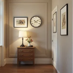 FURNIinspire Wall Clocks Round Living Room Roman Numeral Clock Decorative Hanging Clock Vintage Timepiece Home Decor, Brown, 20"*20"*2" -Home Decor GUEST 70b7d245 fedc 4d5b a38c 3206a8390fa2