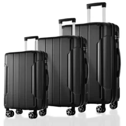 FURNIinspire Bag And Luggage Sets 3 Piece Suitcase Set, Expandable Hard Shell Carry On Luggage Sets, Travel Luggage Black, 12"*18.3"*29.9" -Home Decor GUEST 711817f9 fd1d 42c3 9dbb 3fde297de677