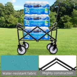 FURNIinspire Outdoor Serving Carts Foldable Wagon Cart Beach Wagon Utility Wagon Grocery Cart 3pcs Plastic Liner Cover, Blue, 25.98"*17.32"*37.4" -Home Decor GUEST 727dd24c d2af 4bc5 8ac6 584fb05887c5