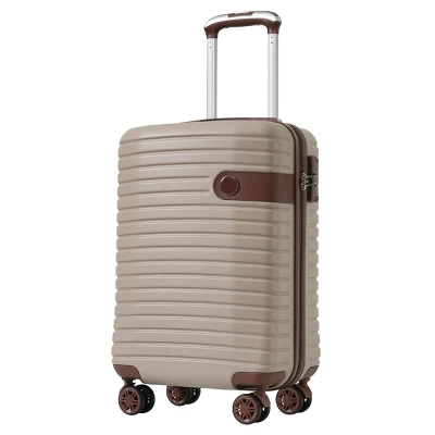 FURNIinspire Bag And Luggage Sets 3 Piece Carry On Luggage Sets, Lightweight Hard Shell Suitcase With Wheel, Bag Set, Beige, 8.9"*13.6"*21.3" 1 FURNIinspire Bag And Luggage Sets 3 Piece Carry On Luggage Sets, Lightweight Hard Shell Suitcase With Wheel, Bag Set, Beige, 8.9"*13.6"*21.3"