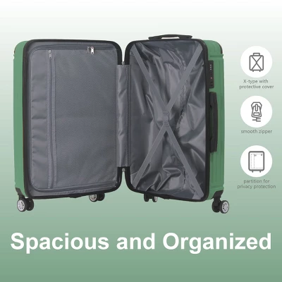 FURNIinspire Bag And Luggage Sets 3 Size Luggage Suitcases With Wheels, Hard Rolling Suitcase Set For Travel Business, Green, 20.87"*11.81"*30.31" 3 FURNIinspire Bag And Luggage Sets 3 Size Luggage Suitcases With Wheels, Hard Rolling Suitcase Set For Travel Business, Green, 20.87"*11.81"*30.31" - Image 3