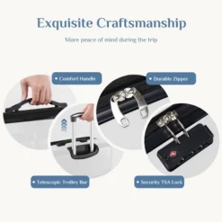 FURNIinspire Bag And Luggage Sets 20/24/28 Inch 3PCS Hard Shell Roller Suitcase Set Expandable Travel Luggage With Spinner Wheels, White -Home Decor GUEST 7531004a 7567 4802 aebb 3807ead8c101