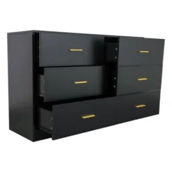 FURNIinspire Dressers 6 Drawer Dresser Storage Organizer For Bedroom, Nursery, Modern Clothes Closet Storage Cabinet, Black, 47.24"*15.55"*30.3" -Home Decor GUEST 75c3f9d3 19bd 4bde 9a04 cef416d3ccf8