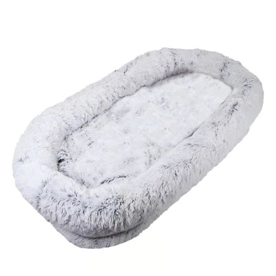 FURNIinspire Pet Beds Human Dog Bed, Washable Faux Fur Dog Bed, Large Dog Sofa Bed Washable Pet Bedfor Bedroom, Living Room, Gray, 71"*45"*14" 1 FURNIinspire Pet Beds Human Dog Bed, Washable Faux Fur Dog Bed, Large Dog Sofa Bed Washable Pet Bedfor Bedroom, Living Room, Gray, 71"*45"*14"