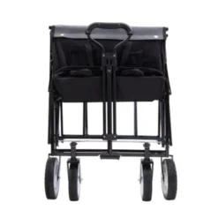 FURNIinspire Outdoor Serving Carts Collapsible Foldable Wagon Cart With Strapping System Beach Wagon Utility Cart, Black, 35.04"*21.65"*38.98" -Home Decor GUEST 778732d4 dbd0 49db b2d3 6e33f09f81e2