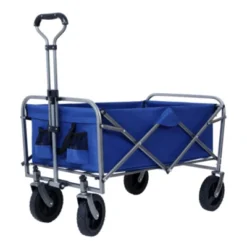 FURNIinspire Outdoor Serving Carts Collapsible Folding Wagon 300L Collapsible Wagon With Tailgate All-Terrain Wheels, Blue, 35.43"*21.85"*39.17" -Home Decor GUEST 7829211a 2d46 4174 817a d0bf28cc5760
