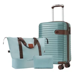 FURNIinspire Bag And Luggage Sets 3 Piece Carry On Luggage Sets, Lightweight Hard Shell Suitcase With Wheel, Bag Set, Blue, 8.9"*13.6"*21.3" 9 FURNIinspire Bag And Luggage Sets 3 Piece Carry On Luggage Sets, Lightweight Hard Shell Suitcase With Wheel, Bag Set, Blue, 8.9"*13.6"*21.3" -Home Decor GUEST 7869da23 25b0 492a 9228 719921467a5f