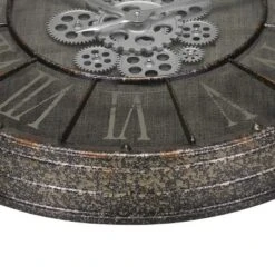 FURNIinspire Wall Clocks 24inch Gear Mechanism Decorative Hanging Clock Living Room Vintage Wall Decor For Bedroom, Grey, 24"*28"*3.25" -Home Decor GUEST 78d75e22 d625 49e3 bd68 b84f95b9e02d