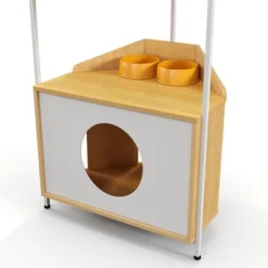 FURNIinspire Pet Tower Corner Cat Tower, Cat Tree Pet Furniture With Scratching Post, Feeding Station, Climbing Platforms, Brown, 15.7"*24.8"*58.4" -Home Decor GUEST 796e97d1 326f 4724 addd 59bc1a6ffcab