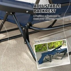 FURNIinspire Outdoor Portable Chair 4 Position Recline Foldable Design With Reading Hole For Poolside Relaxation, Black, Navy Blue, 74.4"*28.3"*32.3" 8 FURNIinspire Outdoor Portable Chair 4 Position Recline Foldable Design With Reading Hole For Poolside Relaxation, Black, Navy Blue, 74.4"*28.3"*32.3" -Home Decor GUEST 7afcce9a 5c50 4947 b6af d7e87cc206b4