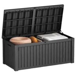 FURNIinspire Deck Boxes, 150 Gallon Outdoor Patio Storage Box With Large Storage Capacity For Furniture Garden Tools, Black, 54.3"*26.5"*28.7" 9 FURNIinspire Deck Boxes, 150 Gallon Outdoor Patio Storage Box With Large Storage Capacity For Furniture Garden Tools, Black, 54.3"*26.5"*28.7" -Home Decor GUEST 7d6c5046 0ede 499a 8c71 ae8c772fcd5b
