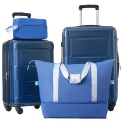 FURNIinspire Bag And Luggage Sets Luggage Set Travel Suitcase With Bags Spinner Wheels Abs Lightweight Suitcase, Blue, 16"*10"*24" -Home Decor GUEST 7f985eb9 4878 4c71 8660 e8851c0c7f70