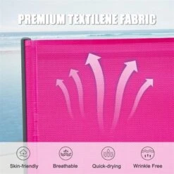 FURNIinspire Patio Chaise Lounges Patio 2 Sunbathing Chairs With 5 Adjustable Position, 1 Table For Beach Yard Poolside, Pink, 64.41"*26.69"*27.56" -Home Decor GUEST 7fb34904 707d 4cd4 82e5 4984526e71b6