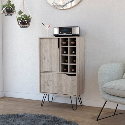 FURNIinspireWine Racks Bar Cabinet Kitchen Cupboard With 8 Built-In Wine Rack, Single Door, Storage Furniture, Gray, 13.3"*23.9"*13.3" 1 FURNIinspireWine Racks Bar Cabinet Kitchen Cupboard With 8 Built-In Wine Rack, Single Door, Storage Furniture, Gray, 13.3"*23.9"*13.3"