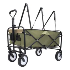 FURNIinspire Outdoor Serving Carts 360lbs Foldable Wagon Cart Beach Wagon Utility Cart Wagon Grocery Cart For Fishing, Green, 35.04"*21.65"*38.98" -Home Decor GUEST 83338ef6 b04d 4882 a406 a80a20ebbb43