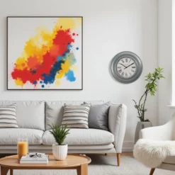 FURNIinspire Wall Clocks 30inch Modern Round Wall Clock Decorative Living Room Vintage Wall Decor For Bedroom, Metal Frame, Blue, 30"*30"*2" 6 FURNIinspire Wall Clocks 30inch Modern Round Wall Clock Decorative Living Room Vintage Wall Decor For Bedroom, Metal Frame, Blue, 30"*30"*2" -Home Decor GUEST 8392587a d5ed 4b80 b16e a48c47ac2c2f