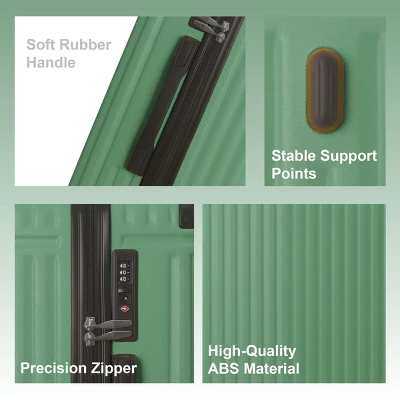 FURNIinspire Bag And Luggage Sets 3 Size Luggage Suitcases With Wheels, Hard Rolling Suitcase Set For Travel Business, Green, 20.87"*11.81"*30.31" 1 FURNIinspire Bag And Luggage Sets 3 Size Luggage Suitcases With Wheels, Hard Rolling Suitcase Set For Travel Business, Green, 20.87"*11.81"*30.31"