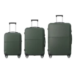 FURNIinspire Bag And Luggage Sets 3 Piece Rolling Luggage, Travel Hard Suitcase With Wheels, Stylish Suitcase Set, Green, 21.06"*11.81"*30.31" -Home Decor GUEST 849b2f3e dd77 4d4e 9674 127e9403a544