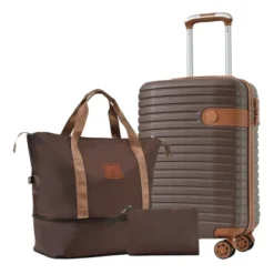 FURNIinspire Bag And Luggage Sets 3 Piece Carry On Luggage Sets, Lightweight Hard Shell Suitcase With Wheel, Bag Set, Brown, 8.9"*13.6"*21.3" 9 FURNIinspire Bag And Luggage Sets 3 Piece Carry On Luggage Sets, Lightweight Hard Shell Suitcase With Wheel, Bag Set, Brown, 8.9"*13.6"*21.3" -Home Decor GUEST 84ea9eff c461 414c 807a cdffc61b5ebf