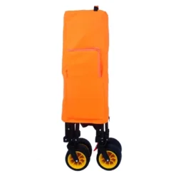 Furniinspire Wheelbarrows And Lawn Carts Big Large Capacity Folding Cart, Extra Long Extender Wagon Cart, Black And Orange, 53“*20"*51" -Home Decor GUEST 86a0813f 265d 4c11 bd2e ff1739903463