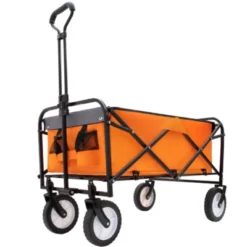 FURNIinspire Outdoor Serving Carts Collapsible Foldable Wagon Cart With Strapping System Beach Wagon Utility Cart, Orange, 35.04"*21.65"*38.98" 9 FURNIinspire Outdoor Serving Carts Collapsible Foldable Wagon Cart With Strapping System Beach Wagon Utility Cart, Orange, 35.04"*21.65"*38.98" -Home Decor GUEST 86b75657 ff68 414c 80f3 20b1e0e47905