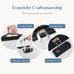 FURNIinspire Luggage 28 Inch Hardside Luggage Expandable Travel Business Suitcase, Hard Shell Lightweight Roller Suitcase, White, 12.01"*19.69"*30.31" -Home Decor GUEST 88b0395e 27a5 4ca6 8a4f 36040155e87b