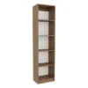 FURNIinspire Utility Storage Shelves 71.1inch Slim Shelving Unit Multifunctional 5 Tier Bookcase, Living Room Storage Shelf, Beige, 11.8"*17.8"*71.1"