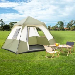 FURNIinspire Camping Tents 6 Person Camping Tent With Rainfly And Carry Bag For Hiking Outdoor, Easy To Assemble Tent, Green, 107.87"*120"*65.98" -Home Decor GUEST 8971a186 a1c1 439a b630 5aeb9295c708
