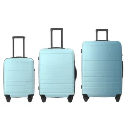 FURNIinspire Bag And Luggage Sets 3 Piece Travel Hard Shell Luggage, Lightweight Rolling Suitcases With Wheels, Blue, 20.87"*11.61"*30.31" -Home Decor GUEST 8ad587db 8b57 437c a9d4 c03e68b9b1cc