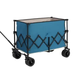 FURNIinspire Wheelbarrows And Lawn Carts Beach Wagon Lawn Cart Garden Cart, Heavy Duty Folding Utility Yard Cart, Blue, 20.87"*42.91"*32.68" -Home Decor GUEST 8bc3a899 0bdb 4128 a7cb 0a4a95b81d42