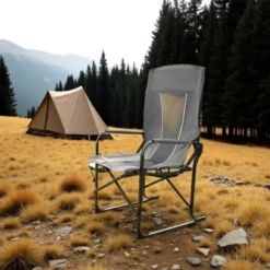 FURNIinspire Outdoor Portable Chairs Camping Chair Directors Chair, Oversized Portable Folding Chair With Side Table, Gray, 27.56"*24.41"*43.31" -Home Decor GUEST 8bf7e939 0ee5 479b a149 a4bde6e964cf