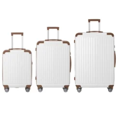 FURNIinspire Bag And Luggage Sets 3 Size Luggage Suitcases With Wheels, Hard Rolling Suitcase Set For Travel Business, Brown, 20.87"*11.81"*30.31" -Home Decor GUEST 8d0b578c cbc8 4b2f afa1 88648317816c