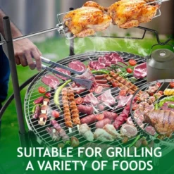 FURNIinspire Outdoor Grills, Griddles And Smokers Professional Round Charcoal Grill, Outdoor BBQ System For Patio, Black, 26.78"*24.6"*11.42" -Home Decor GUEST 8d27e69c ef2e 4233 a8ac ba118e8ebcbd