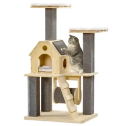 FURNIinspire Cozy-House Cat Tree For Indoor Cats With Pillow-Covered Perches, Spinning Toy, Modern Climbing Activity Cat Tower, 27.5"*19.8"*49.3" 9 FURNIinspire Cozy-House Cat Tree For Indoor Cats With Pillow-Covered Perches, Spinning Toy, Modern Climbing Activity Cat Tower, 27.5"*19.8"*49.3" -Home Decor GUEST 8d540b58 3b7a 438e 9bd1 8524bc7a4245