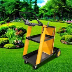 FURNIinspire Wheelbarrows And Lawn Carts Multi Function 3 Tier Welding Cart, Heavy Duty  Cart With Handles, Yellow And Black, 11.6“*27.7"*33.4" -Home Decor GUEST 8d54c1c5 7d1b 4b96 878c c8b1959fd9a5
