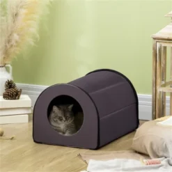 FURNIinspire Pet Crates And Houses Portable Heated Cat Bed Waterproof Pet House, Indoor Comfy Folding Cat House, Black, 21.25"*15.74"*13.5" -Home Decor GUEST 9179c48d db5c 41c6 a655 39e5c3580f08