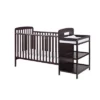 FURNIinspire Cribs Convertible Crib Baby Crib Baby Bed, Toddler Crib Changer Combo, 3 In 1 Crib Nursery Cribs For Bedroom, Black, 70.5"*30.5"*41.75"