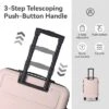 FURNIinspire Bag And Luggage Sets Hard Shell 3 Piece Suitcase Set, Travel Luggage Business Suitcases With Wheels, Pink, 19.88"*10.63"*29.92"