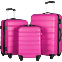 FURNIinspire Bag And Luggage Sets 3 Piece Luggage Set Spinner Suitcase With TSA Lock, Travel Options For Family Travel, Pink, 20" 24' 28" 9 FURNIinspire Bag And Luggage Sets 3 Piece Luggage Set Spinner Suitcase With TSA Lock, Travel Options For Family Travel, Pink, 20" 24' 28" -Home Decor GUEST 93e127f2 450d 46e5 b2f8 746ff8d3b8b0