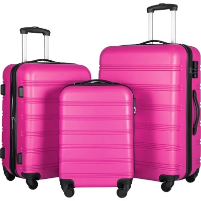 FURNIinspire Bag And Luggage Sets 3 Piece Luggage Set Spinner Suitcase With TSA Lock, Travel Options For Family Travel, Pink, 20" 24' 28" 5 FURNIinspire Bag And Luggage Sets 3 Piece Luggage Set Spinner Suitcase With TSA Lock, Travel Options For Family Travel, Pink, 20" 24' 28" - Image 5