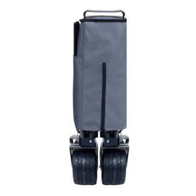 FURNIinspire Outdoor Serving Carts Collapsible Folding Wagon 300L Collapsible Wagon With Tailgate All-Terrain Wheels, Gray, 49.02"*22.05"*35.04" 4 FURNIinspire Outdoor Serving Carts Collapsible Folding Wagon 300L Collapsible Wagon With Tailgate All-Terrain Wheels, Gray, 49.02"*22.05"*35.04" - Image 4