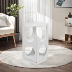 FURNIinspire Pet Beds Pet Furniture, Hollow Design Multifunctional Double Layer Cat Station, Cat Bed Cat House Cat Nest, White, 18.78"*18.78"*27.56"