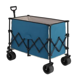 FURNIinspire Wheelbarrows And Lawn Carts Beach Wagon Lawn Cart Garden Cart, Heavy Duty Folding Utility Yard Cart, Blue, 20.87"*42.91"*32.68" -Home Decor GUEST 98d25c16 3fd4 4670 86f7 0ed9a8337c16