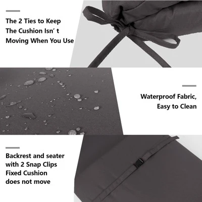 FURNIinspire Outdoor Seat Cushions 2 PCS Outdoor Chaise Lounge Chair Cushion Replacement For Patio Garden, Backyard, Gray, 75"*24"*2.7" 1 FURNIinspire Outdoor Seat Cushions 2 PCS Outdoor Chaise Lounge Chair Cushion Replacement For Patio Garden, Backyard, Gray, 75"*24"*2.7"